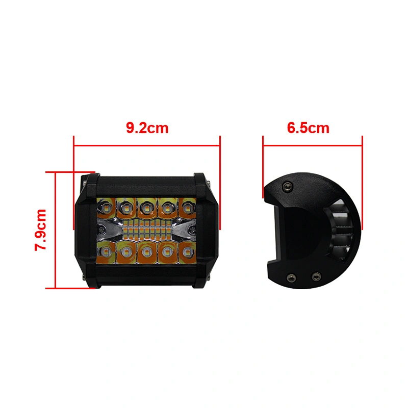 4inch 60W 12V 24V Double Color yellow white lighting fila car LED Work Light for Truck Motorcycle SUV ATV Car Boat