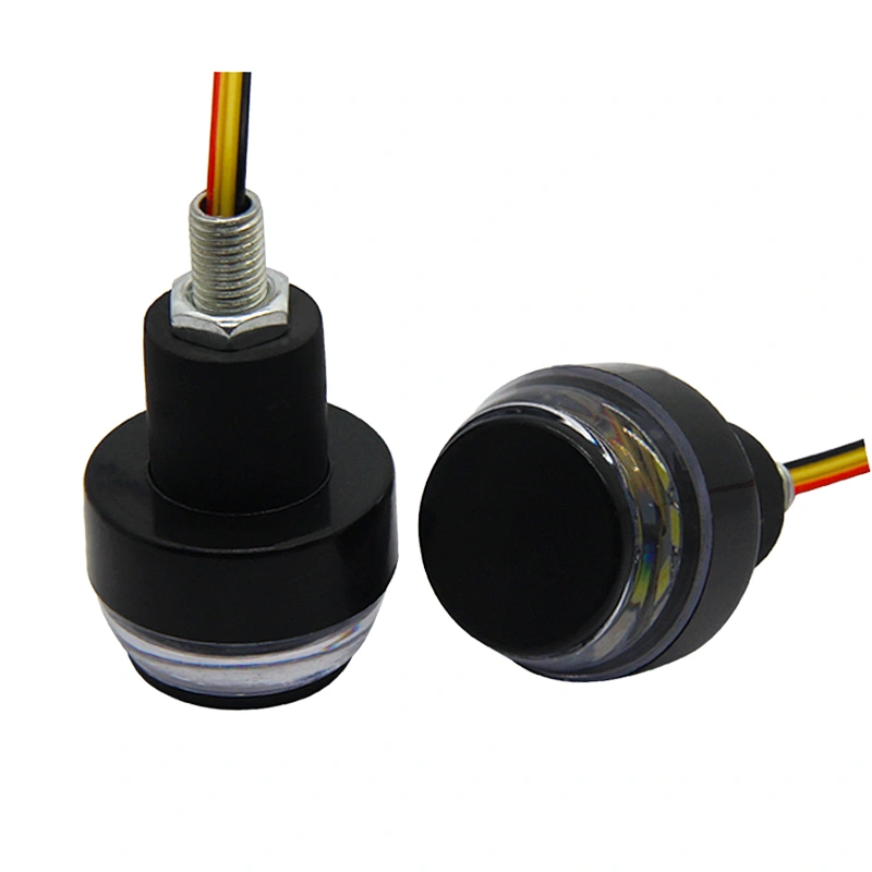 Pair 12VDC Motorcycle LED handlebar end lights dual 2color LED moto Indicator Grip Plug turn signal light side marker lamp
