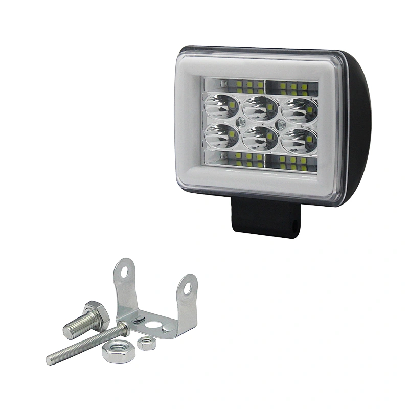 Factory Square LED Spotlight with Angel Eye for Car 4X4 SUV Tractor Off Road Light Bar Combo Flood Lamp Driving Headlight