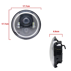 Factory Supply Round 7inch Led Headlight Halo Angle Eyes DRL Headlamp for Car Motorcycle Jeeps Wrangler Offroad SUV ATV