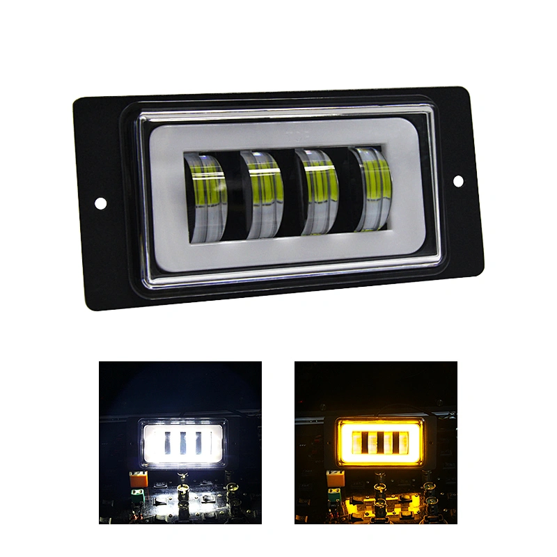 7 Inches Led Headlight Kits Hi-lo Beam Turn Signal Drl Head Lamp Fog Driving Lights White And Yellow