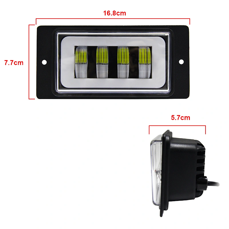 High quality 6500k-7000k white led fog light 4 inch 40w rectangle car fog light with angel eye waterproof