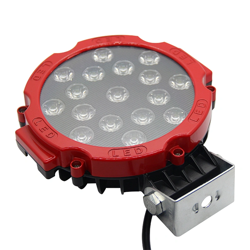 LED automotriz cool red round shape 51w barra de  luz  led conduccion auto car led work light luz trabajo