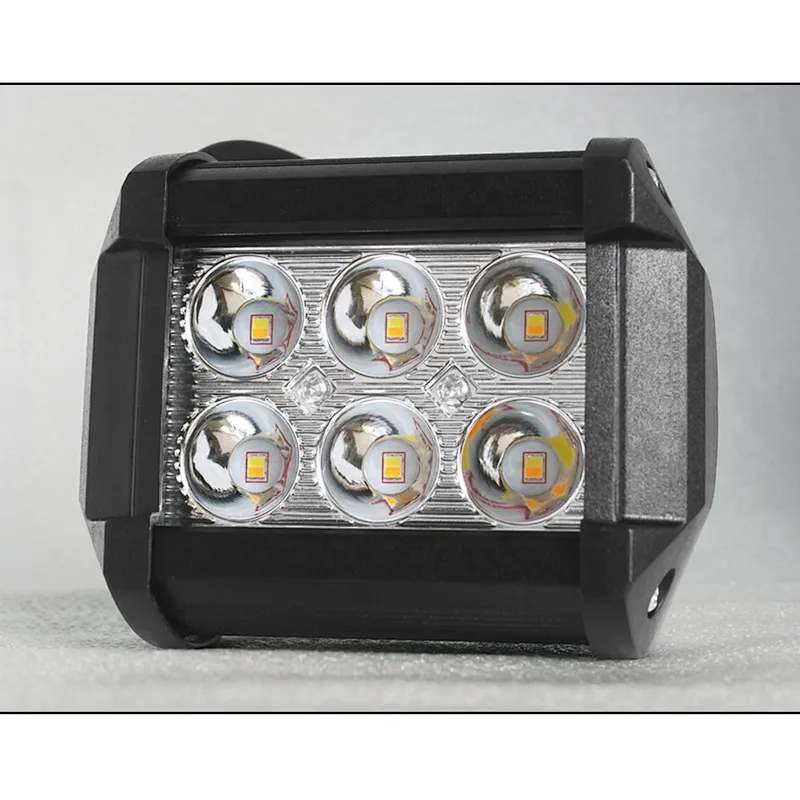 Luces led 18w dual color luz led para camion faros barra led para carro car led work light