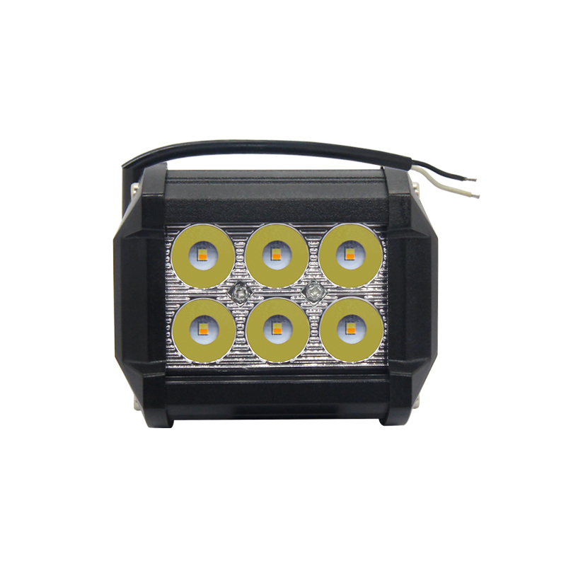 12v 24v flood beam bar car suv atv off-road driving work light bar IP68 18W dual color yellow white blue spot flood 4x4 DRL lamp