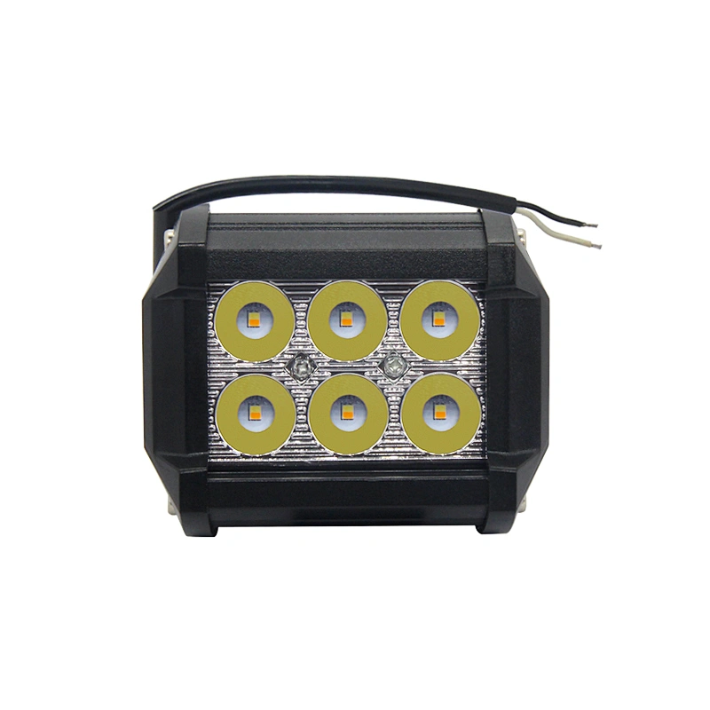 12v 24v flood beam bar car suv atv off-road driving work light bar IP68 18W dual color yellow white blue spot flood 4x4 DRL lamp