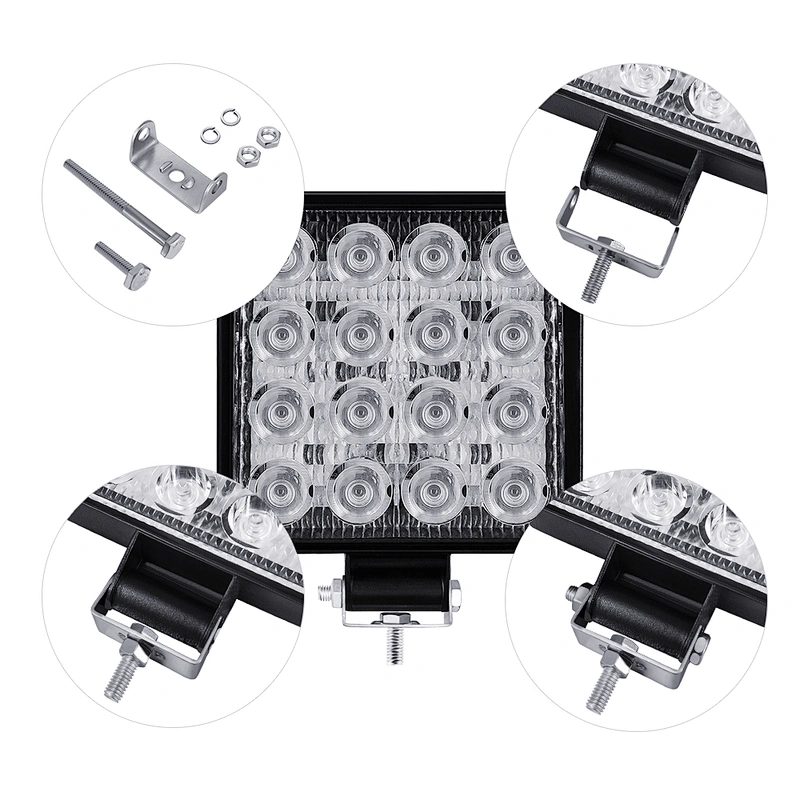 High Power Led Auto  Car Headlight 16SMD*3W White And Yellow  LED Car Additional Headlights Are Suitable For All Models