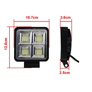 New 4*4 192W Car Led Headlight  White Color Square Led Work Light For Truck Suv Offroad 4x4