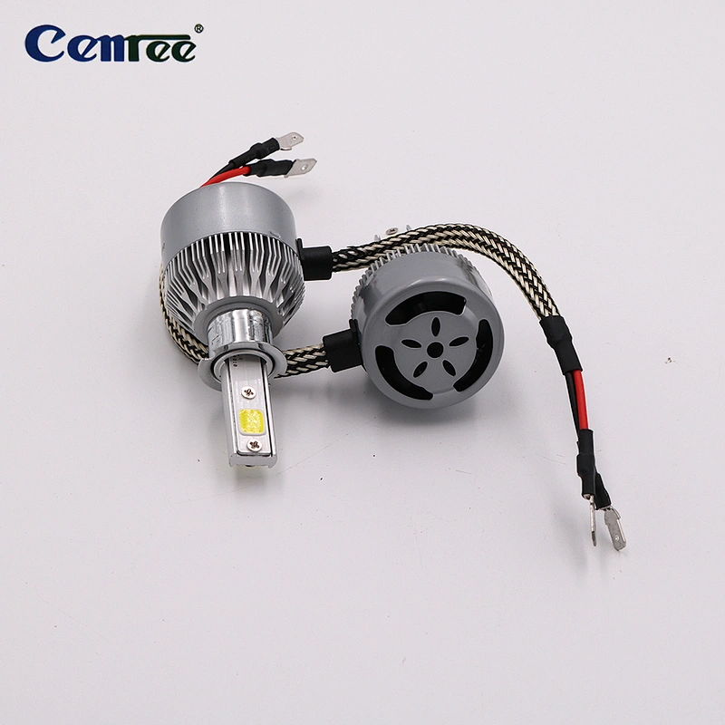 Automobile H3 LED Headlight Bulbs All-in-One Conversion Kit 6500K Cool White 36W 3800Lms