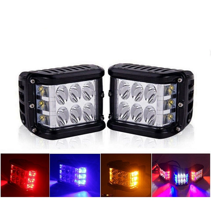Dual Color 72W LED Work Light Strobe car Light Bar Flashing Auto Fog Light for Truck Motorcycle SUV ATV Car Boat