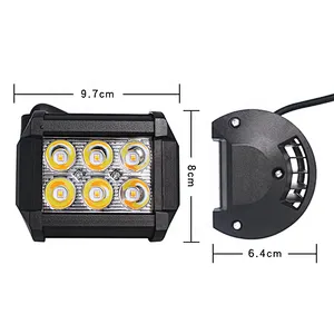 Luces led 18w dual color luz led para camion faros barra led para carro car led work light
