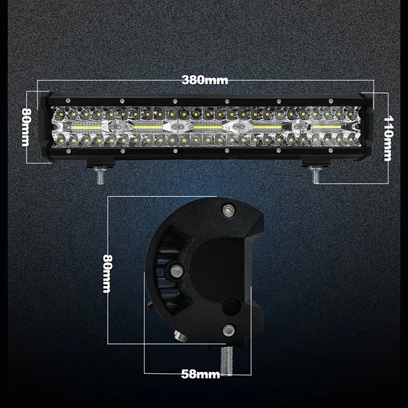 Faros proyectores  reflectores  Led new led work light 300w 3 filas barras de luz led para camiones