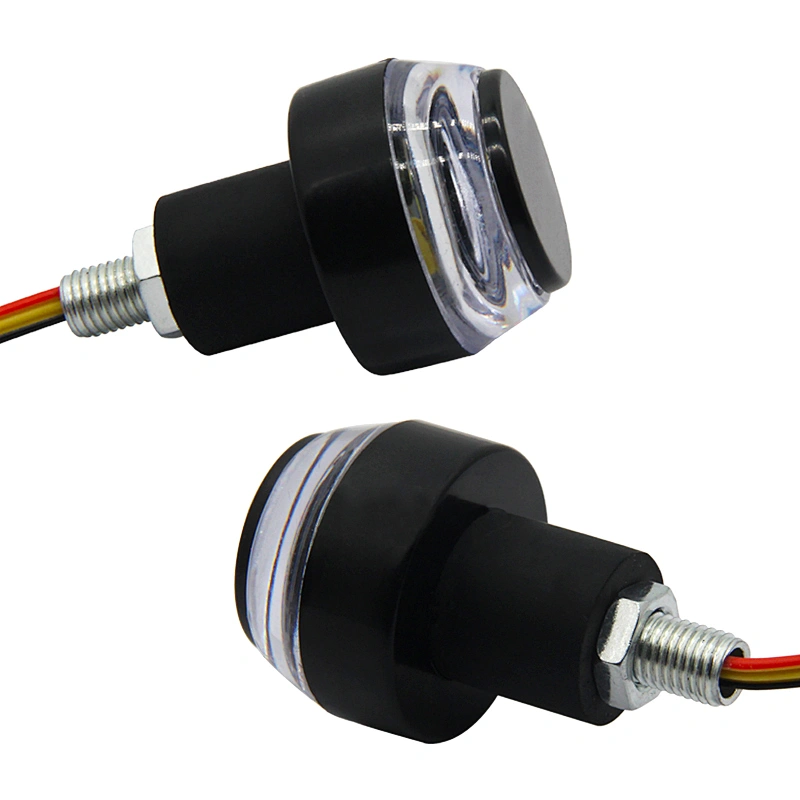 Pair 12VDC Motorcycle LED handlebar end lights dual 2color LED moto Indicator Grip Plug turn signal light side marker lamp