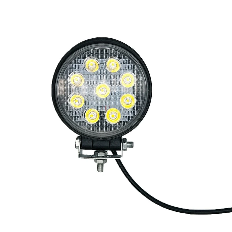 Round shape Led Work Light Bar 27W Driving Pods Spot Beam Work Lamp for Off-Road Suv Boat 4X4 Jeep JK 4Wd Truck 12V-24V