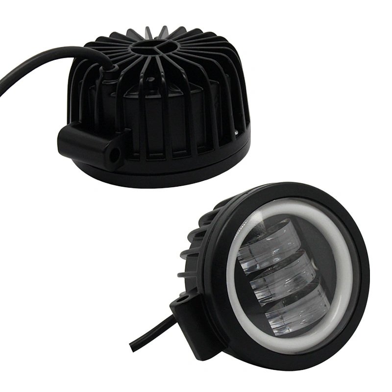 Best selling Angel Eye Spotlight 30w Led Work Light Round 4 Inch With Aperture Forklift Light Motorcycle Light