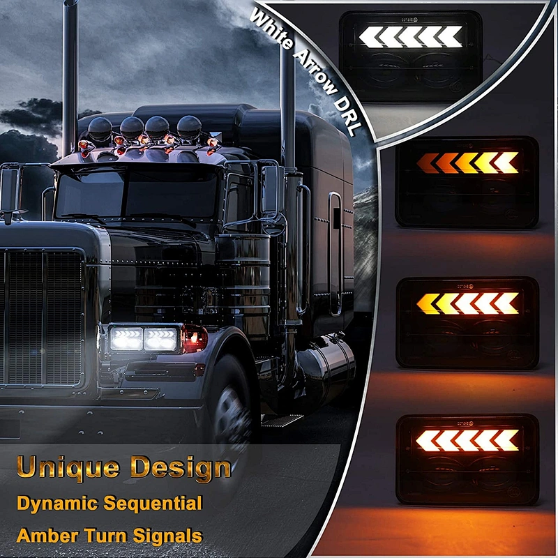 auto truck offroad Faro 4x4 LUCES DE LED AUTOMOTRIZ 4*6 5PULGADAS ALTA BAJA LUZ DRL