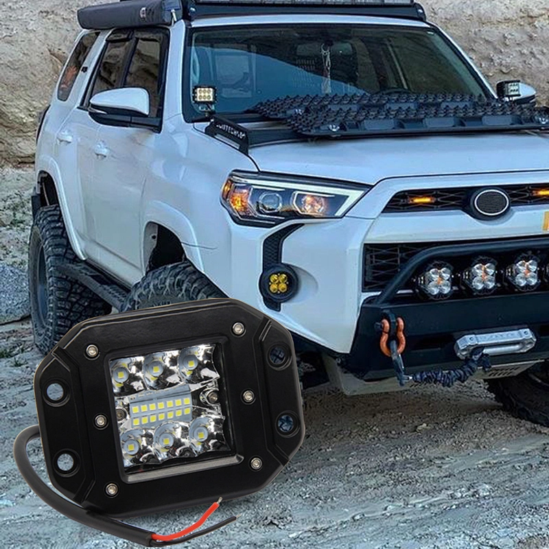 Car Lights Led Bar  39w Flush Mount Pods Driving Fog Off Road Led Work Flood Offroad Light Lamp For Atv Trailer Suv