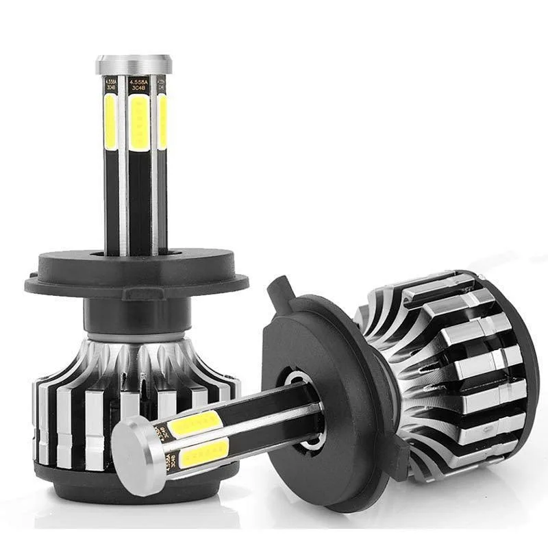 focos led headlight automatic 6caras 6sides cob chip LED Headlights H7 H4 6500K