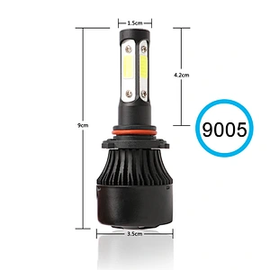 Car 6000K 8000LM automatic H4 H7 H11 9005 LED headlights 4 sides luces led para carro auto accessories
