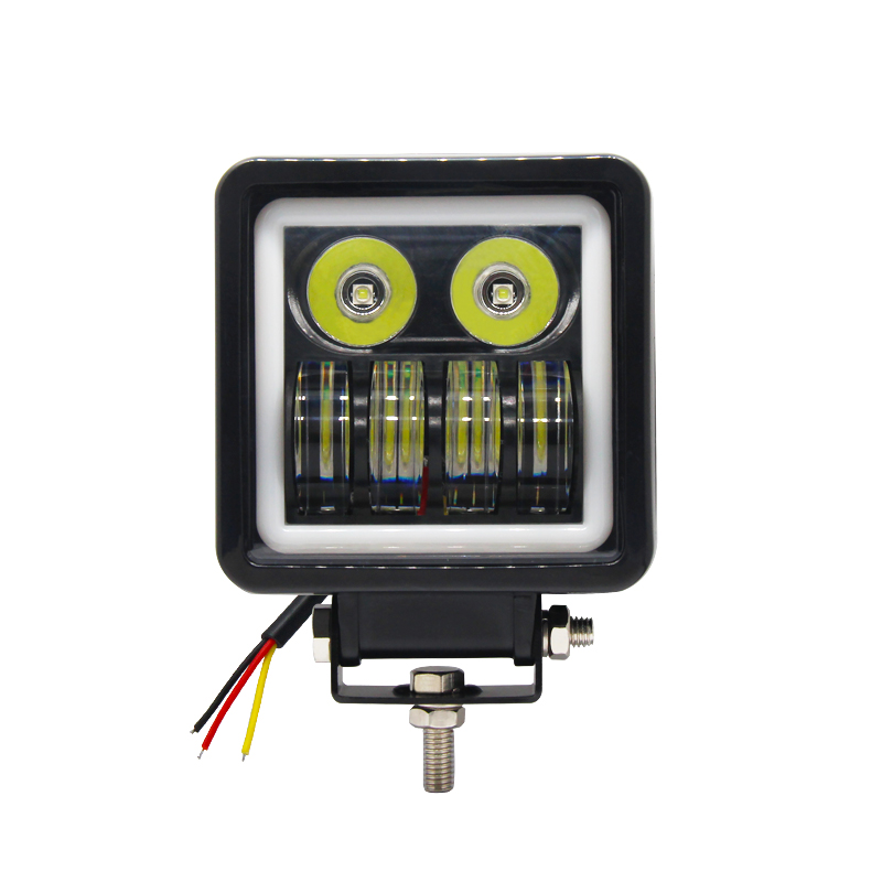 Truck Work Light Angel Eye 45W LED Tractor Square 12V LED Always On Work Light Front Headlight