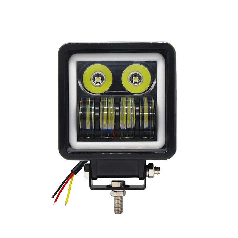 Truck Work Light Angel Eye 45W LED Tractor Square 12V LED Always On Work Light Front Headlight