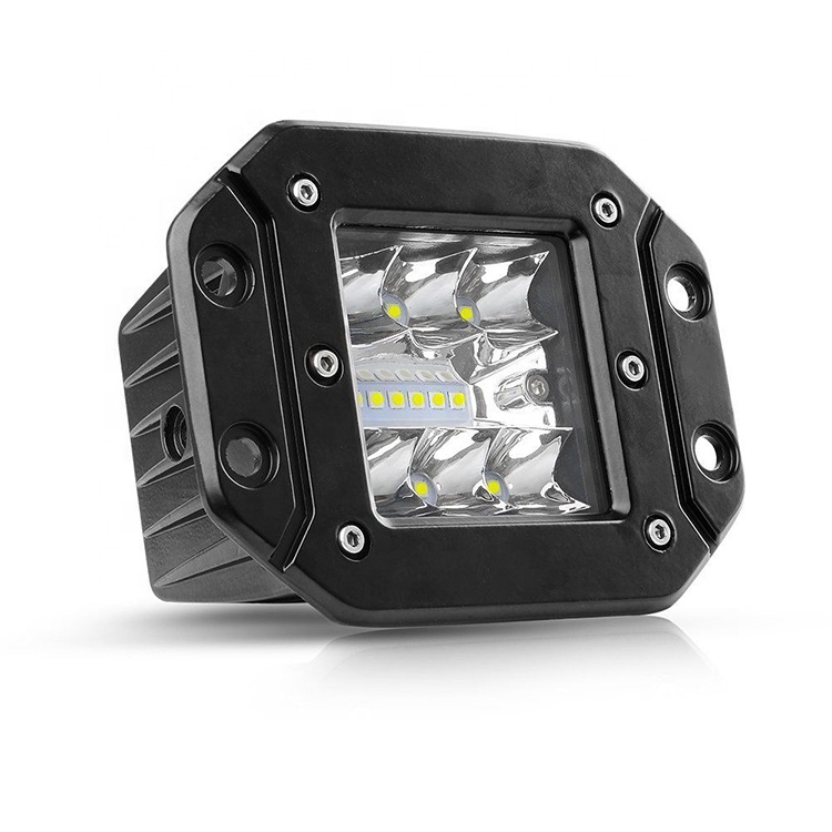 BARRA LED PARA CARRO 4.5 Inch Square Side Lamp 24W Flush Mount Led Work Light Pods Driving Off Road 4WD Truck Car