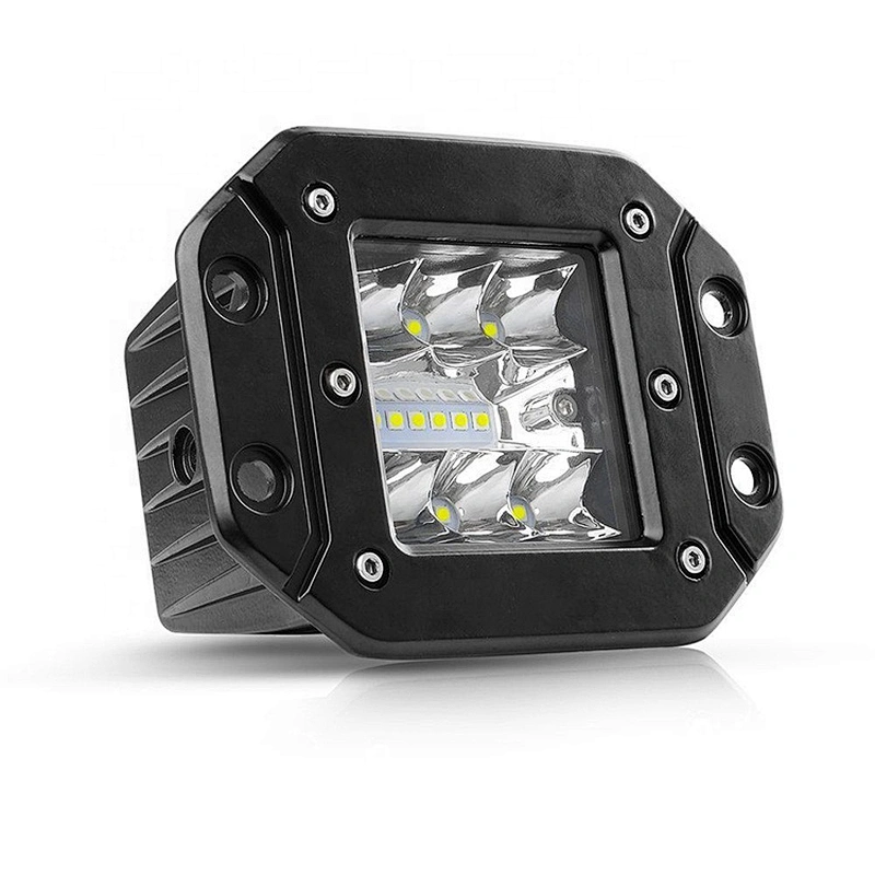 BARRA LED PARA CARRO 4.5 Inch Square Side Lamp 24W Flush Mount Led Work Light Pods Driving Off Road 4WD Truck Car
