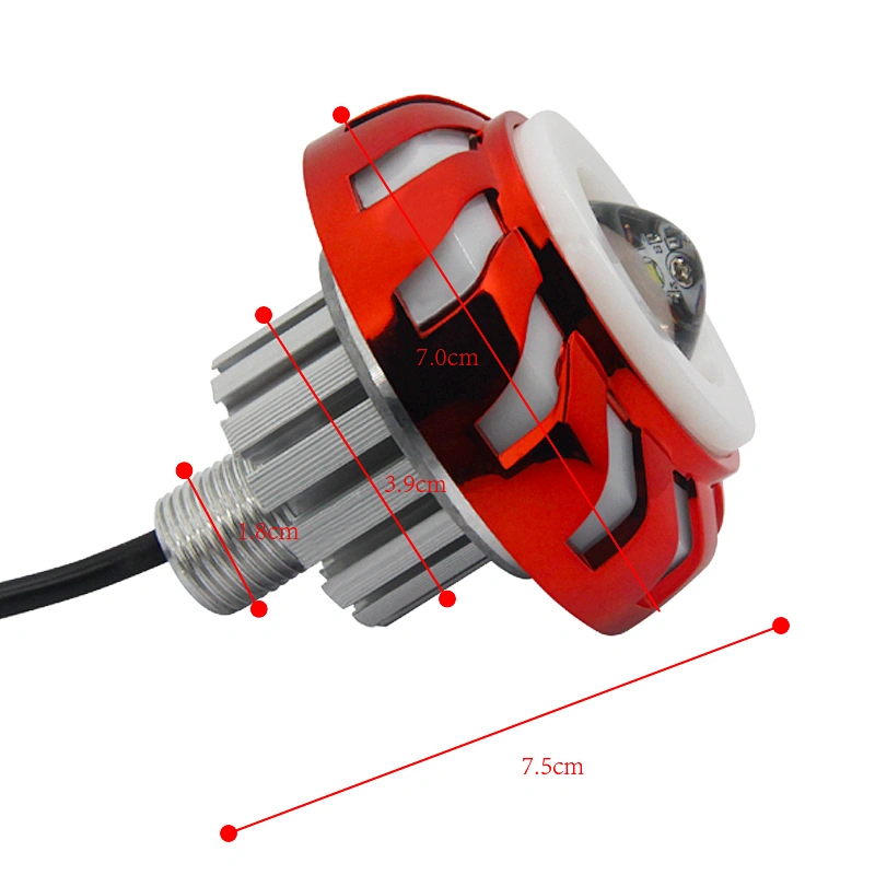 High quality 10W projector headlight bulb rgb color angel eyes lens beam led motorcycle light
