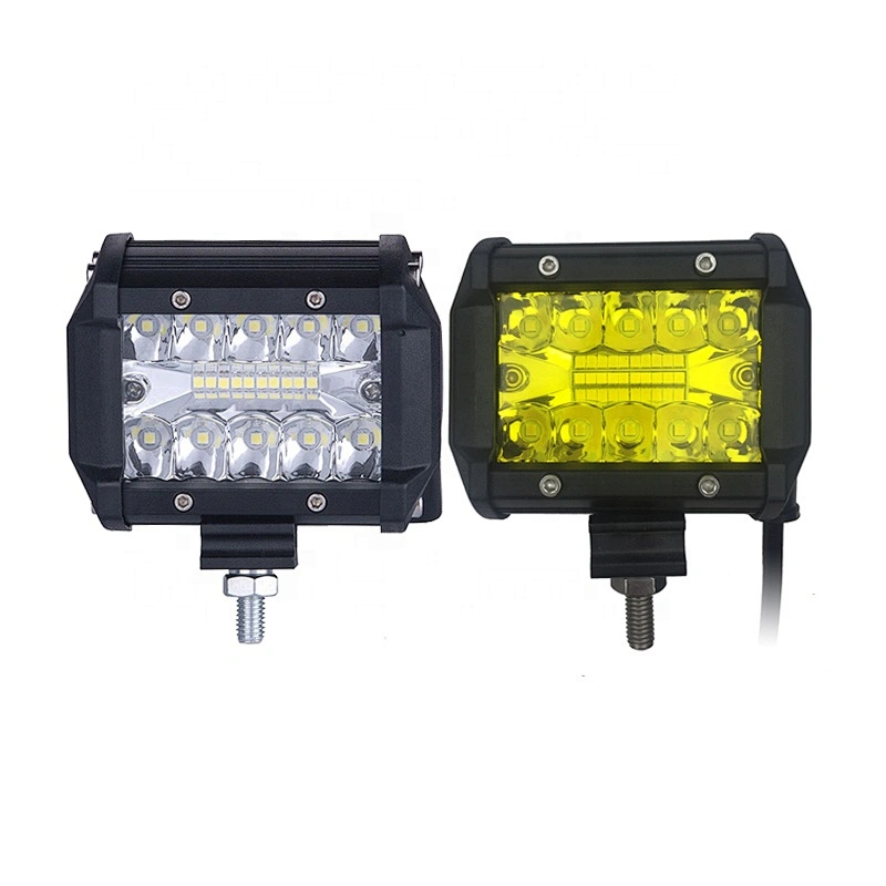 led auto lighting system led light bar car white-yellow luz faro led de trabajo