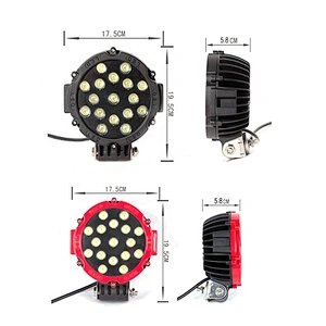 auto truck offroad Faro 4x4 Auxiliar 51w 17led  faros led para autos