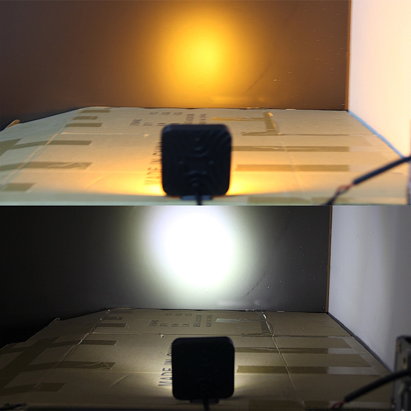 Mini Car led light 30w round square yellow white dual color car accessories luz para bici moto tractor camion