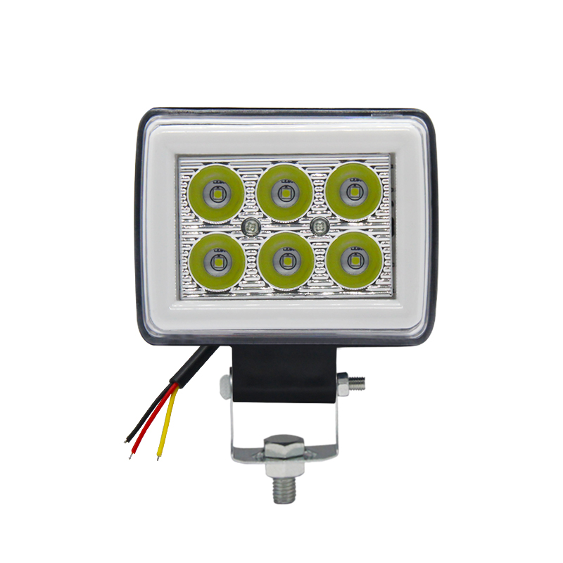Factory Supply working light 4 inch 18W 6-Lamp double row high brightness LED automobile working light overhaul light motorcycle