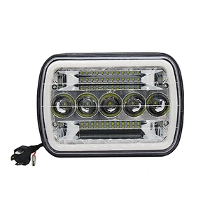 2021 50W Rectangle Hi/Low DRL Amber Turn Light Daymaker Led Headlight 5x7 for Offroad 4x4 Headlight Led 5x7