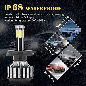 focos led headlight automatic 6caras 6sides cob chip LED Headlights H7 H4 6500K