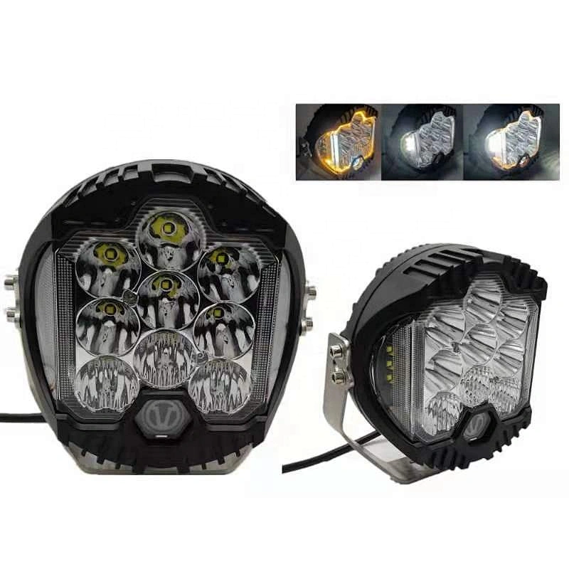 5 7 9 pulgadas faro de trabajo luz foco mica amber flashing working led etsobo