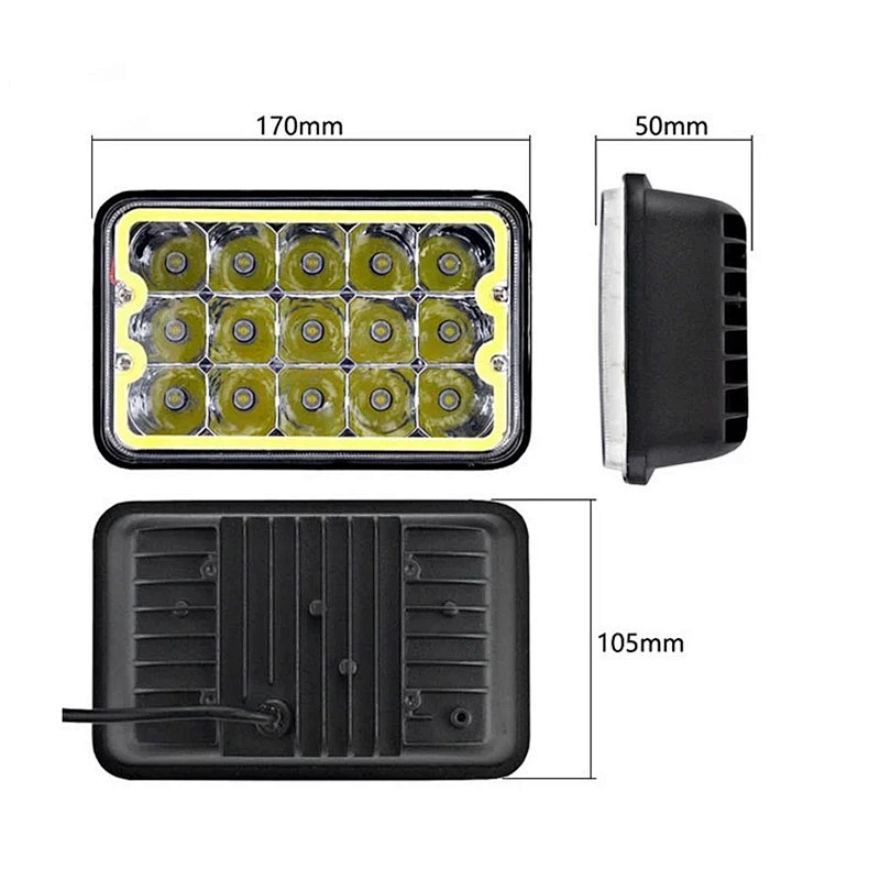 Hot Selling 45W Projector Sealed Beam 5Inch Square Led Headlight Tow Led Driving Lights For Trucks 4x4 led light bar