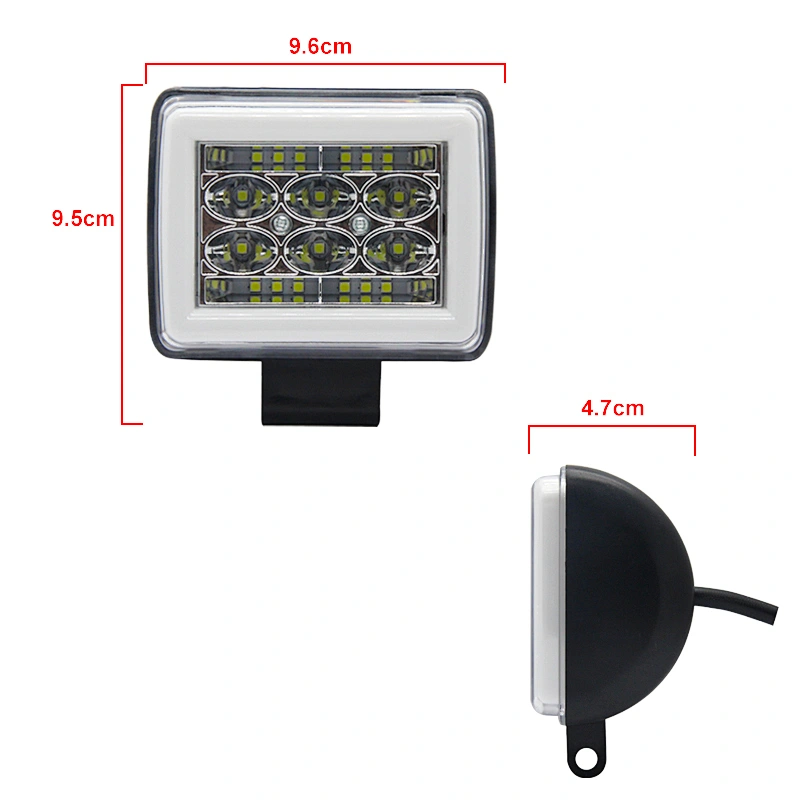 Factory Square LED Spotlight with Angel Eye for Car 4X4 SUV Tractor Off Road Light Bar Combo Flood Lamp Driving Headlight