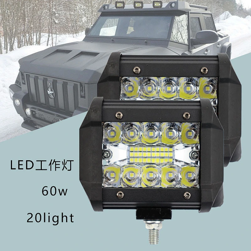 Factory Wholesale CAR LED Work Light 4 Inch 60W 20LED 6000K LED Light Bar for Truck Motorcycle SUV ATV Car Boat