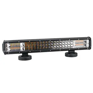 barra led 52 pulgadas  Yellow White bar Light Carro de coche Barra de luz estroboscopica Lampara de advertencia intermitente