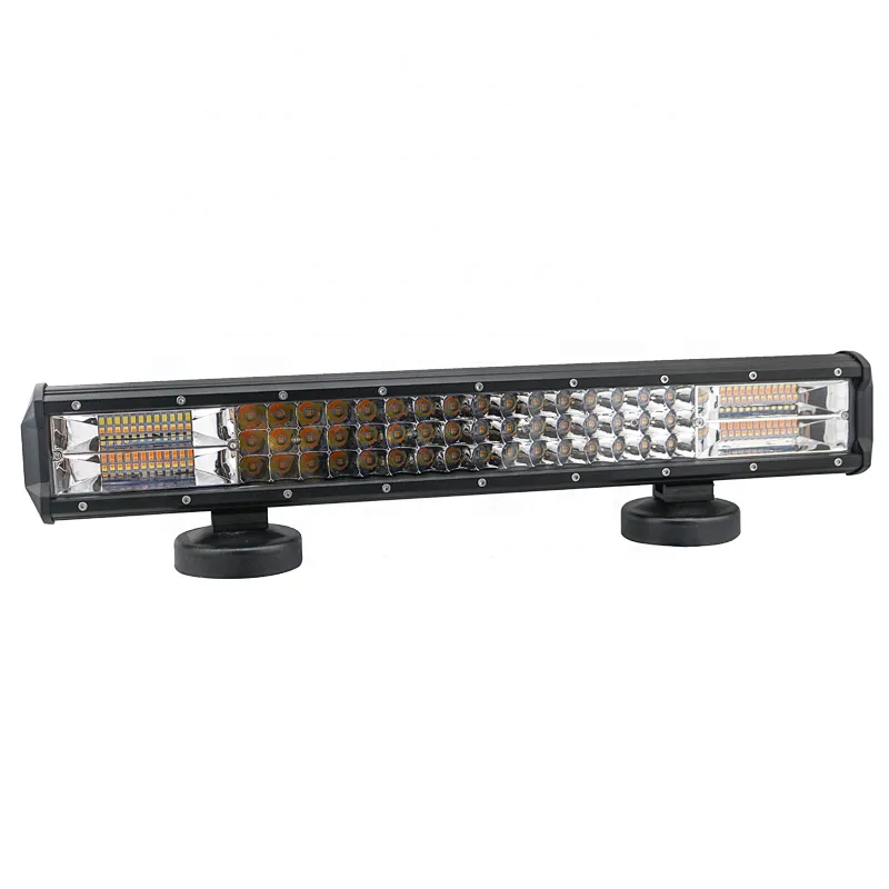 barra led 52 pulgadas  Yellow White bar Light Carro de coche Barra de luz estroboscopica Lampara de advertencia intermitente