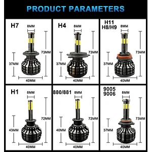 focos led headlight automatic 6caras 6sides cob chip LED Headlights H7 H4 6500K