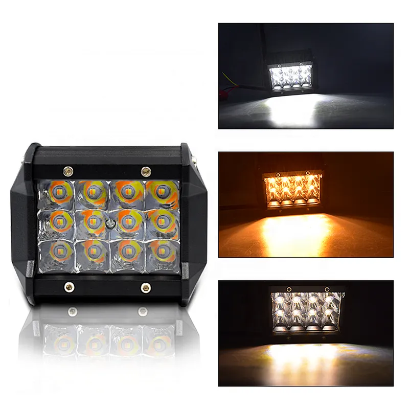 VEHICULOS TRACTORES  led luz estroboscopico led work light bar bicolor flash  faros auxiliares led para auto
