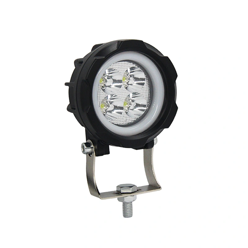 2021 New Led 12w Round With Angel Eye Fog Light 4inch Led Work Light Red Blue Yellow White Led Offroad Light For Offorad Atv Utv