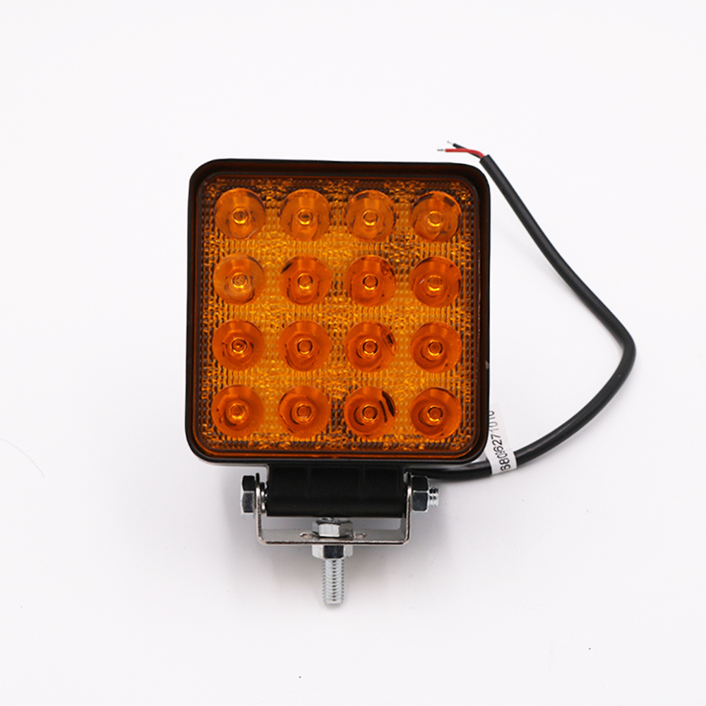 48W 9-30V Square Led Driving Light IP67 2880LM Yellow Light Work Light Bar for Tractor Boat Off Road 4WD 4x4 Truck