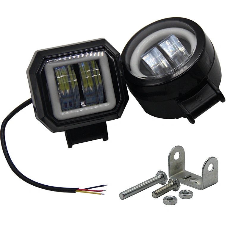 Factory Direct Selling Waterproof Round 20w Led Work Light  Flash For Motorcycle  Led Spot Lamp Angel Eyes Light