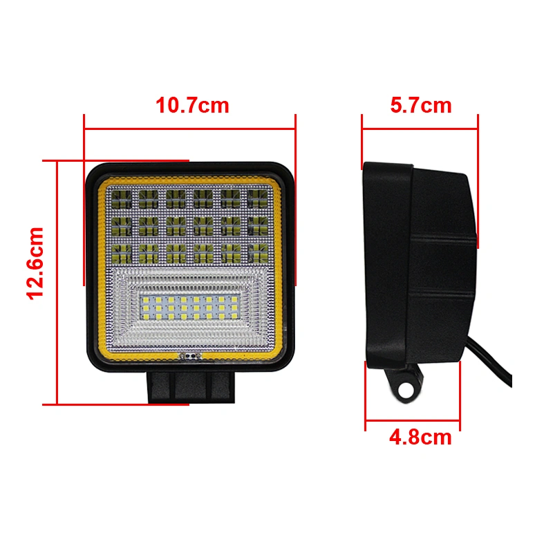 Auto Lighting System Led Work Light 35mm  55mm  Headlight With Aperture Dc9-36v 8000lm Universal For Vehicle Bulb Aluminum