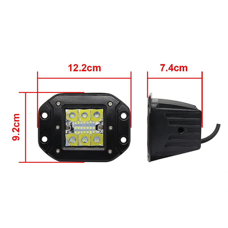 Car Lights Led Bar  39w Flush Mount Pods Driving Fog Off Road Led Work Flood Offroad Light Lamp For Atv Trailer Suv