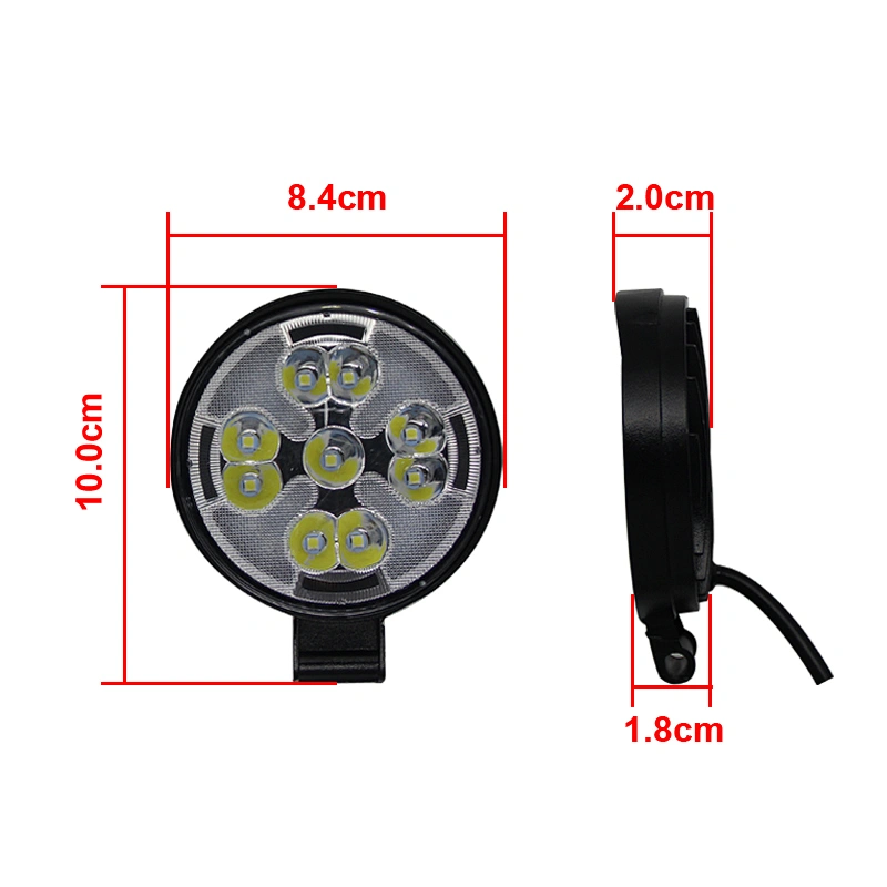 Mini Car led light 30w round square yellow white dual color car accessories luz para bici moto tractor camion