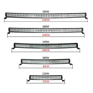 50 inch led bar 120W 180W 288W Led-lichtbalk Gebogen Spot Flood off road 12 V 24 V 96x3 W 4D Auto ATV 4x4 Offroad UTE Truck DRL