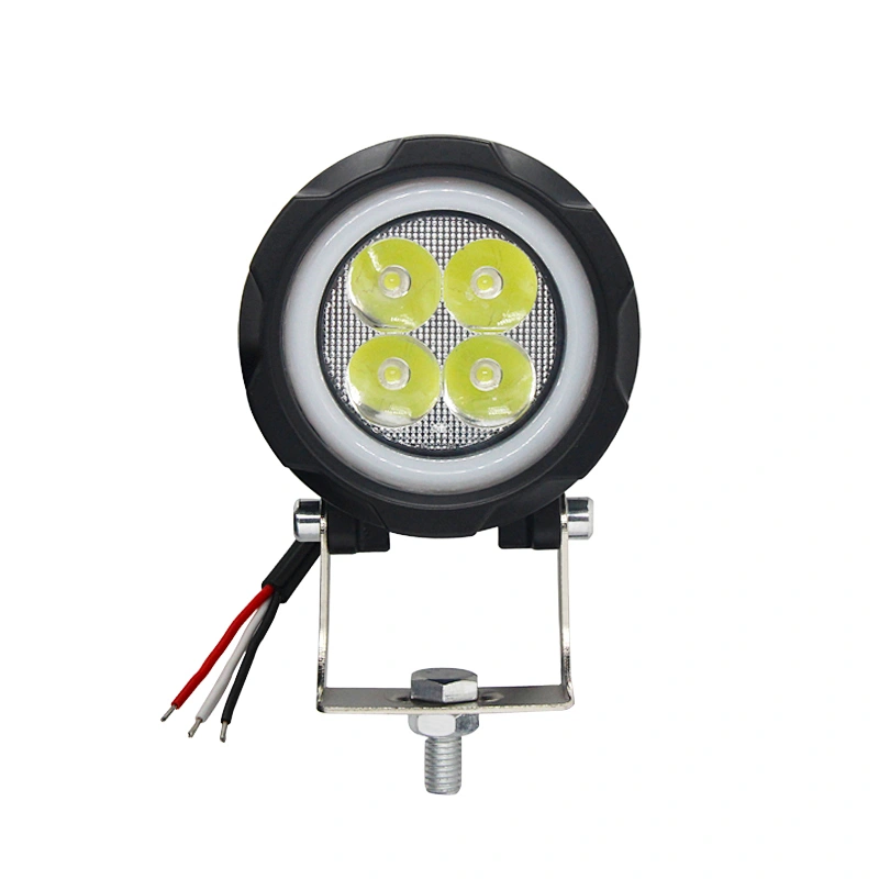 2021 New Led 12w Round With Angel Eye Fog Light 4inch Led Work Light Red Blue Yellow White Led Offroad Light For Offorad Atv Utv
